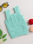 Sea Green Sleeveless Vest For Baby Boy And Baby Girl