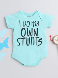 Comfortable Cotton Unisex Baby Onesies - Soft and Adorable - Aqua & Black with Quote