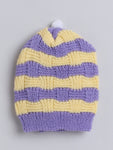 Knited Stripe Pattern round cap for babies