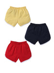 Pack of 3 Printed Cotton Shorts with White Piping | Assorted Colours | 4-8 Years