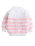 Pink Color Front Open Sweater with Matching cap and socks for baby