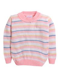 Stripe Pink Pullover Sweater For Baby