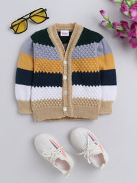 Baby Cardigan Multi  Self Design Sweater