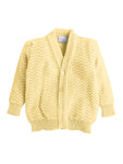 Yellow Color Zig-Zag Pattern Front Open Sweater For Baby Boy and Baby Girl