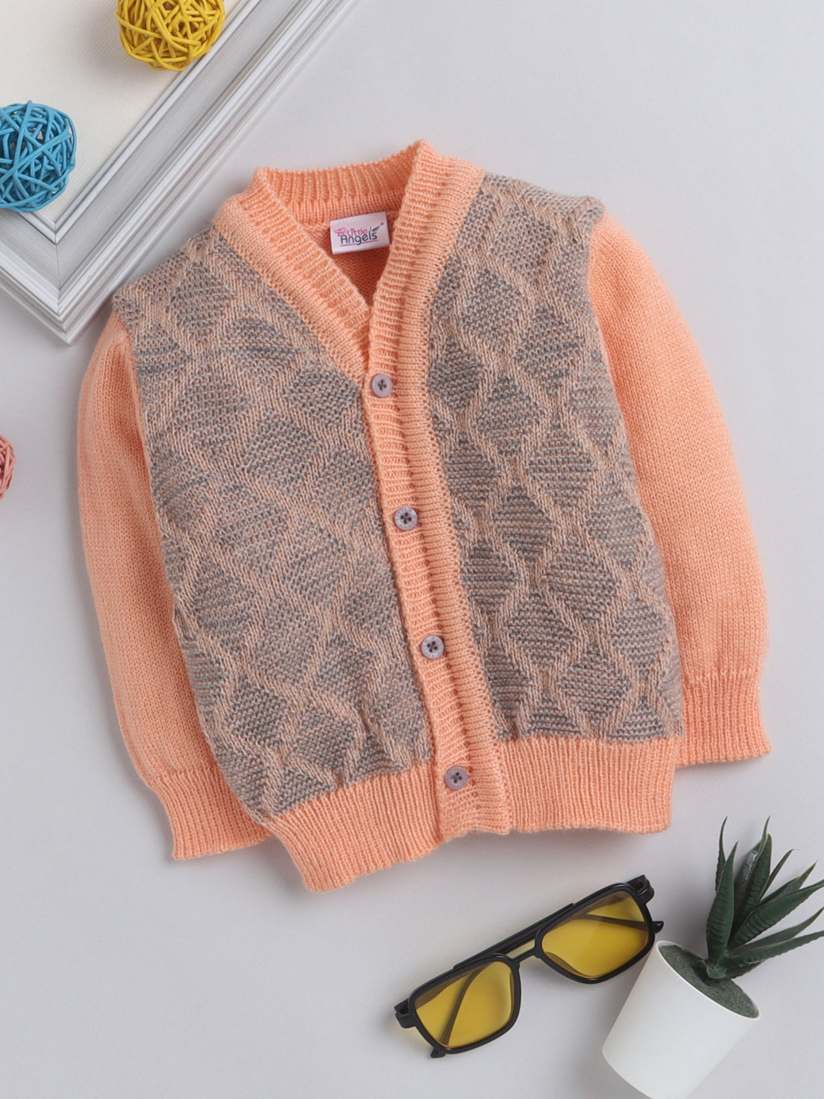 Textured cardigan for baby boy and baby girl