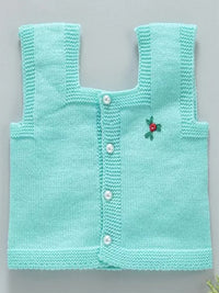 Front Open Green Sleeveless vest for Baby girl and baby boy