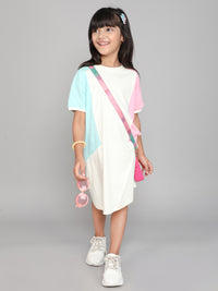 Color block T-shirt dress for girls