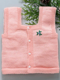 Front Open Pink Sleeveless vest for Baby girl and baby boy