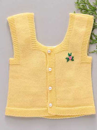 Front Open Yellow Sleeveless vest for Baby girl and baby boy