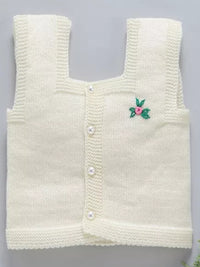 Front Open White Sleeveless vest for Baby girl and baby boy
