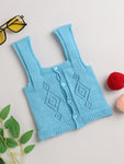 Square Neck Front Open Sleeveless Vest For baby Boy And baby Girl