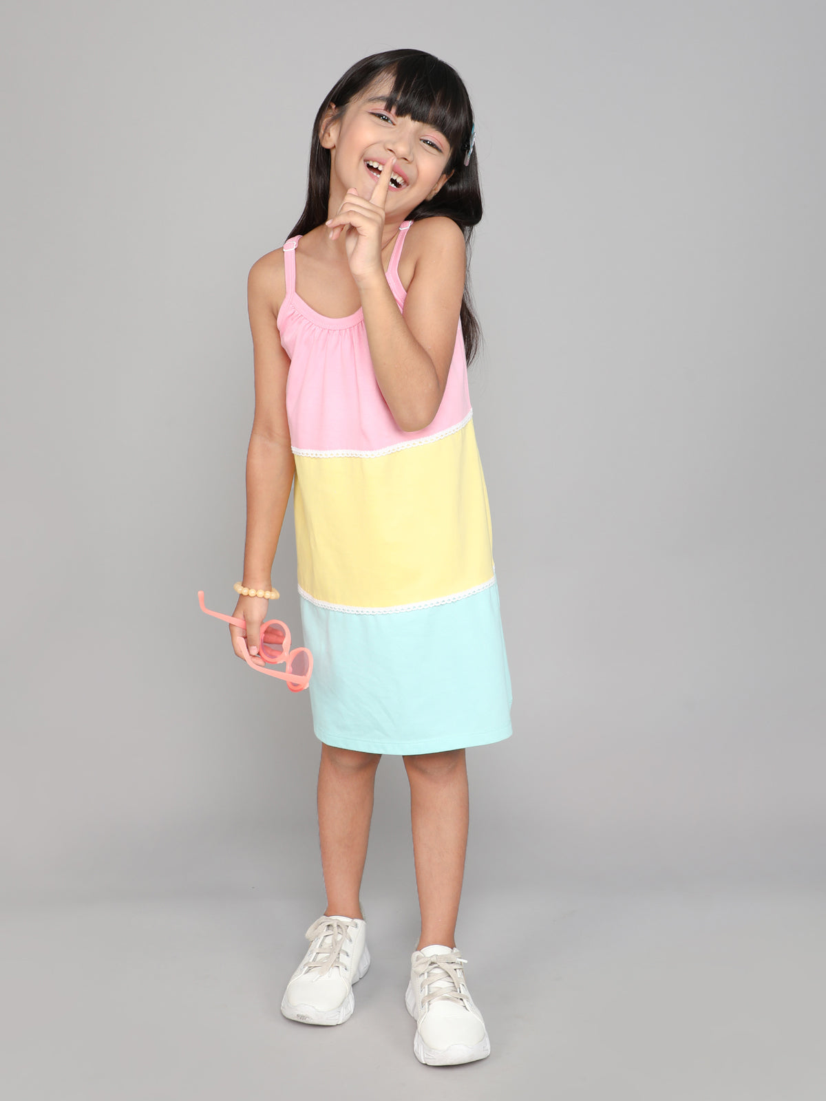 Color block Tiered dress for girls