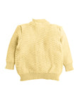 Yellow Color Zig-Zag Pattern Front Open Sweater For Baby Boy and Baby Girl