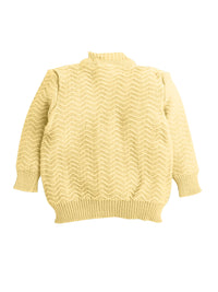 Yellow Color Zig-Zag Pattern Front Open Sweater For Baby Boy and Baby Girl