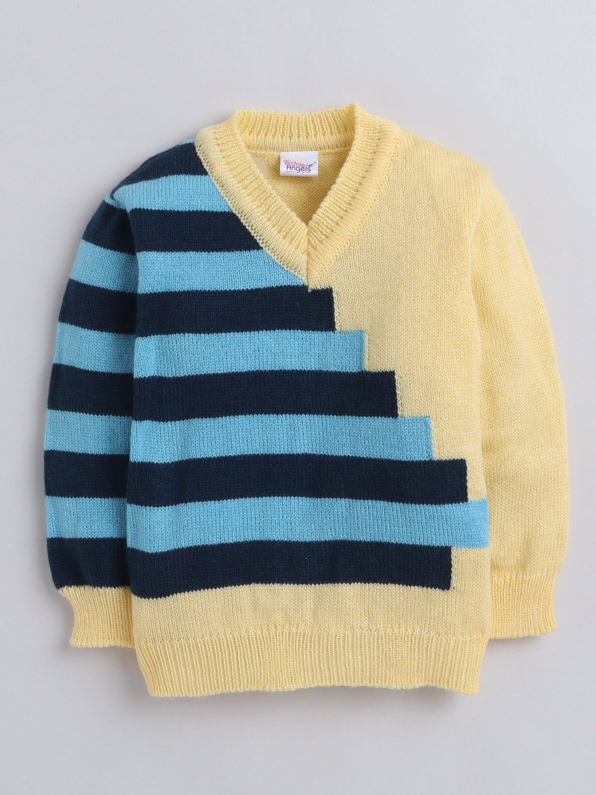 Pullover Half Stripe Yellow Color Sweater For Baby