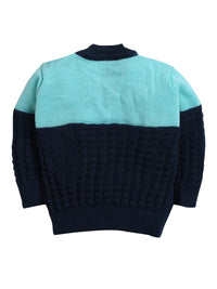 Baby Cardigan Dual Color Navy and Green Sweater