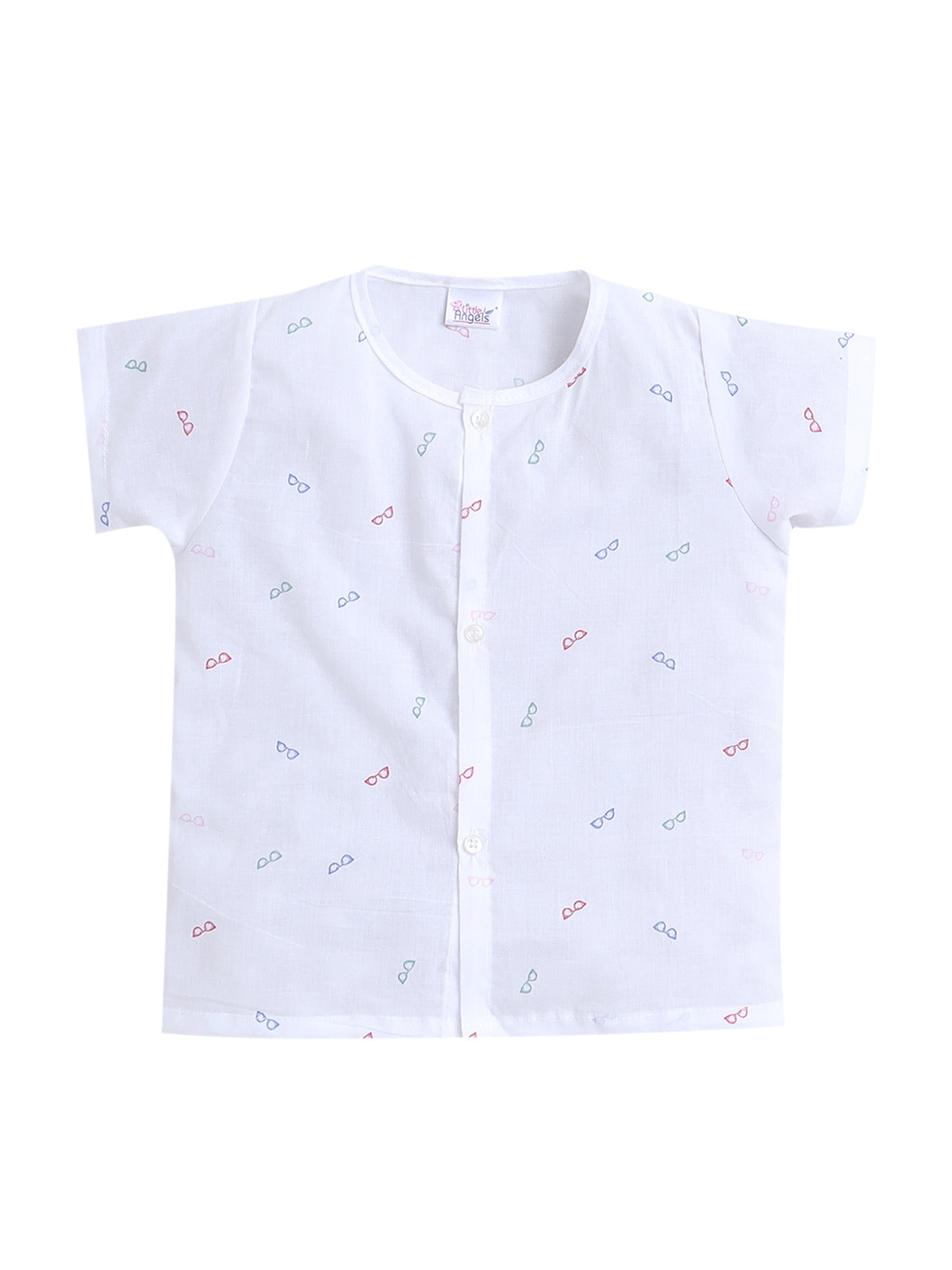 Stylish Printed Poplin Cotton Top with Shorts Combo Sets - White - 0-3 Months To 2-3 Years