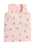 Printed Hoisery Vest with Solid Color Shorts Combo | Peach | 3-6 Months, 6-12 Months and 1-2 Years