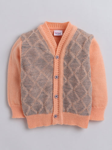 Textured cardigan for baby boy and baby girl