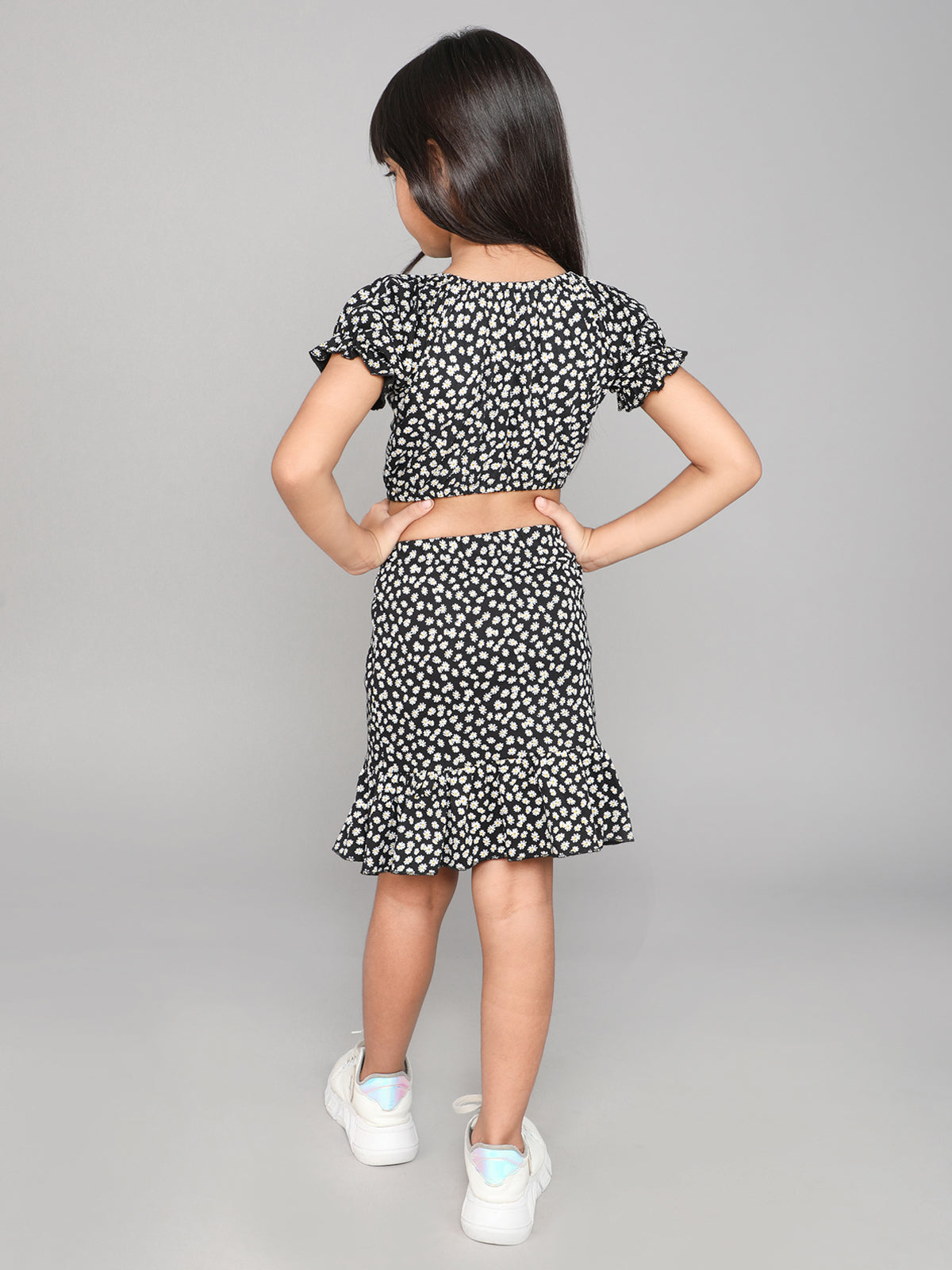 Daisy Printed Top & Skirt Sets for Girls