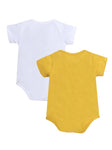 Pack of 2 Unisex Cotton Baby Onesies | Assorted Colors | Snap Buttons | 0-12 Months
