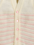 Pink Color Full Sleeve Stripe Design with matching caps and socks for infants