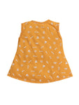 Mustard Printed Top with Matching Bloomer | Round Neck | Sizes 3-6m to 1-2y
