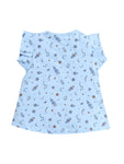 Printed Girl Frock with Matching Color Capri Combo | Blue | 3 Months to 3 Years