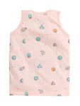 Printed Hoisery Vest with Solid Color Shorts Combo | Peach | 3-6 Months, 6-12 Months and 1-2 Years