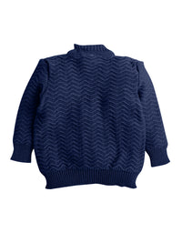 Navy Blue Color Zig-Zag Pattern Sweater with Matching Caps and Socks