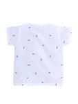 Stylish Printed Poplin Cotton Top with Shorts Combo - White