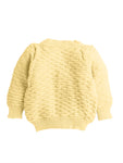 Full Sleeves Self Design Front Open Yellow Color Sweater with Cap and Pair of Socks