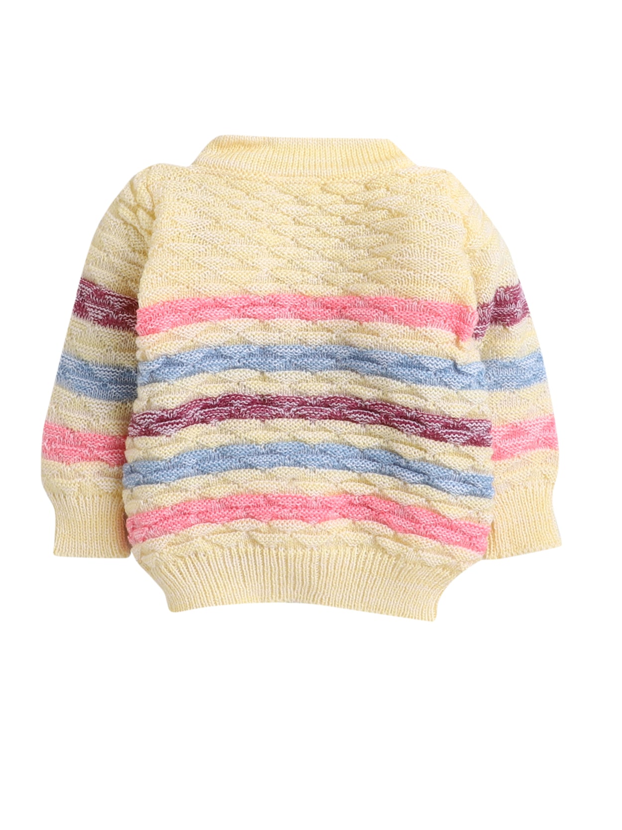 Full Sleeve Yellow Color Crayon Stripe Pattern Sweater for infants