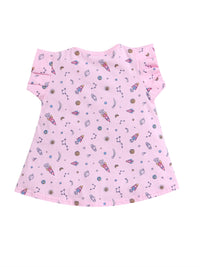 Printed Girl Frock with Matching Color Capri Combo | Pink | 3-6 Months to 2-3 Years