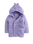 Baby Cardigan Violet Color with Wooden Button
