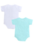 Pack of 2 Unisex Cotton Baby Onesies | Assorted Colors | Snap Buttons | 0-3 Month, 3-6 Month & 6-12 Month