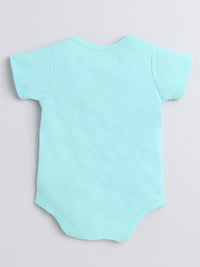 Comfortable Cotton Unisex Baby Onesies - Soft and Adorable - Aqua & Black with Quote