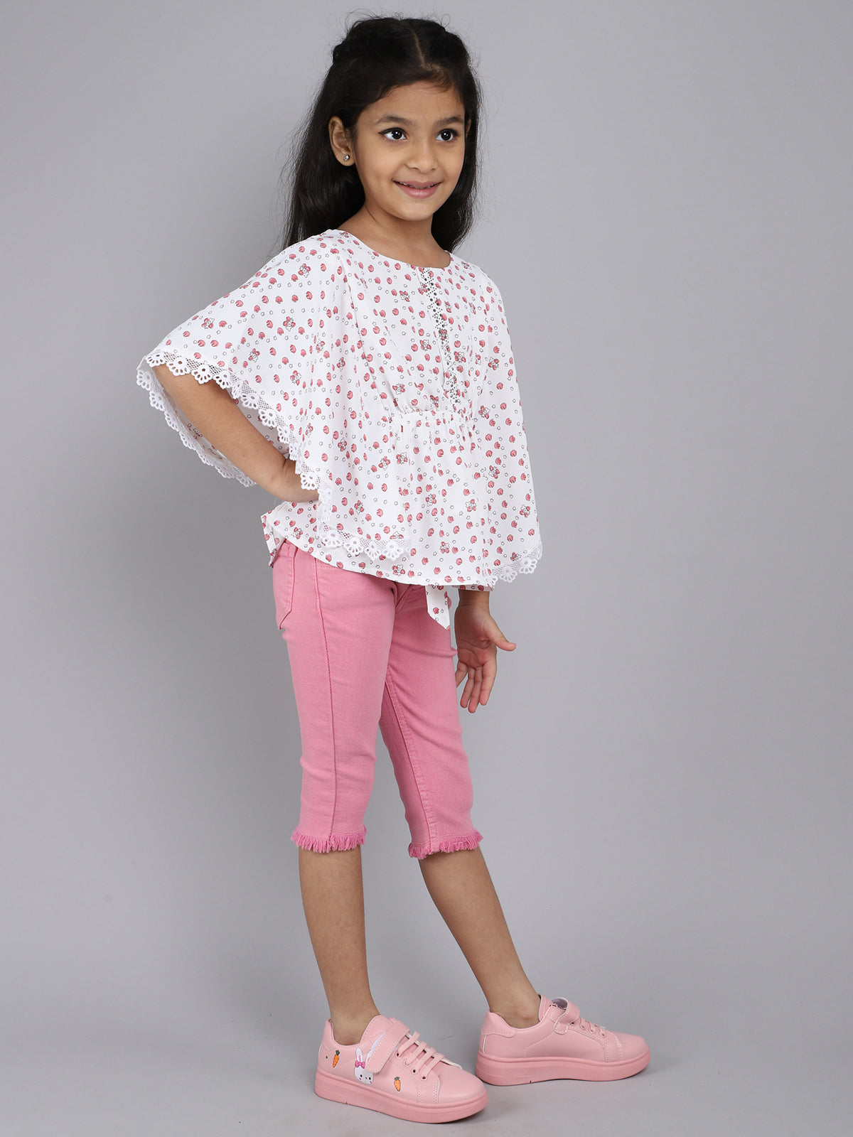 Half Sleeve Top & Pant with Pink Color for kids