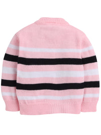 Front Open Full Sleeve Pink Color Sweater with matching caps and Socks