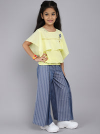 Top and Plazzo with Yellow Color for kids