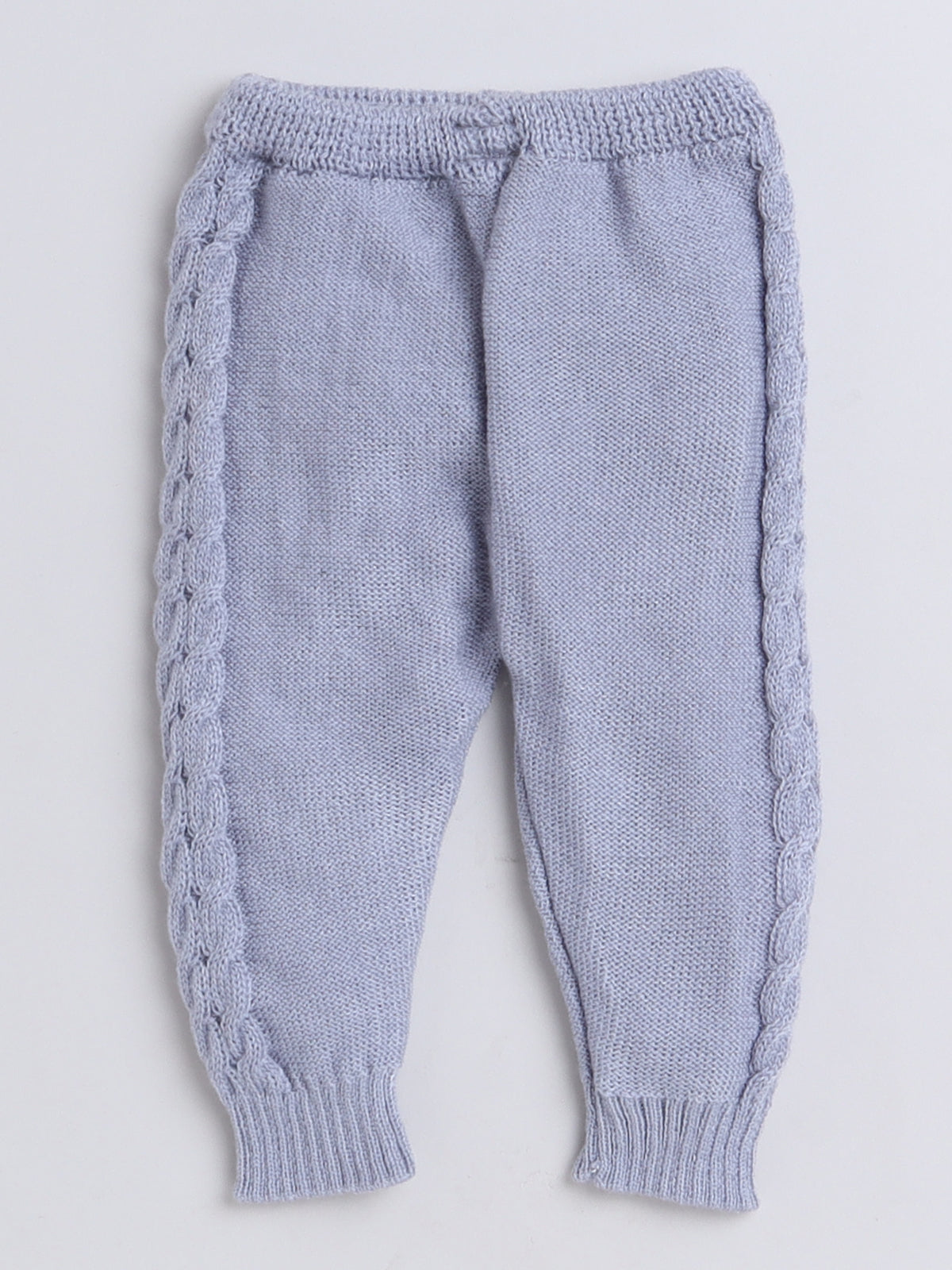 Little Angels Cozy Cable Knit Collared Pullover Set - Grey Sweater with Pant