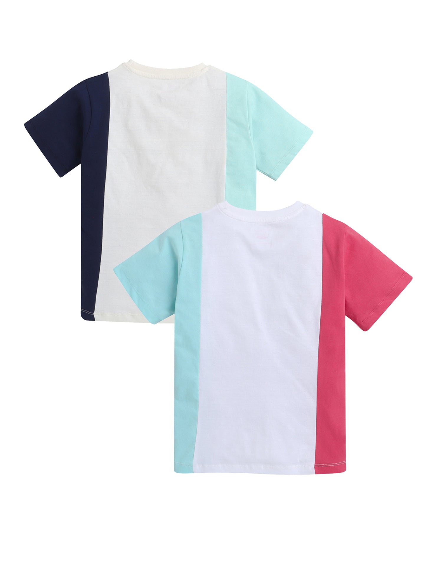 Pack of 2 Unisex Cotton T-shirts in Assorted Colors - 6 to 8 Years