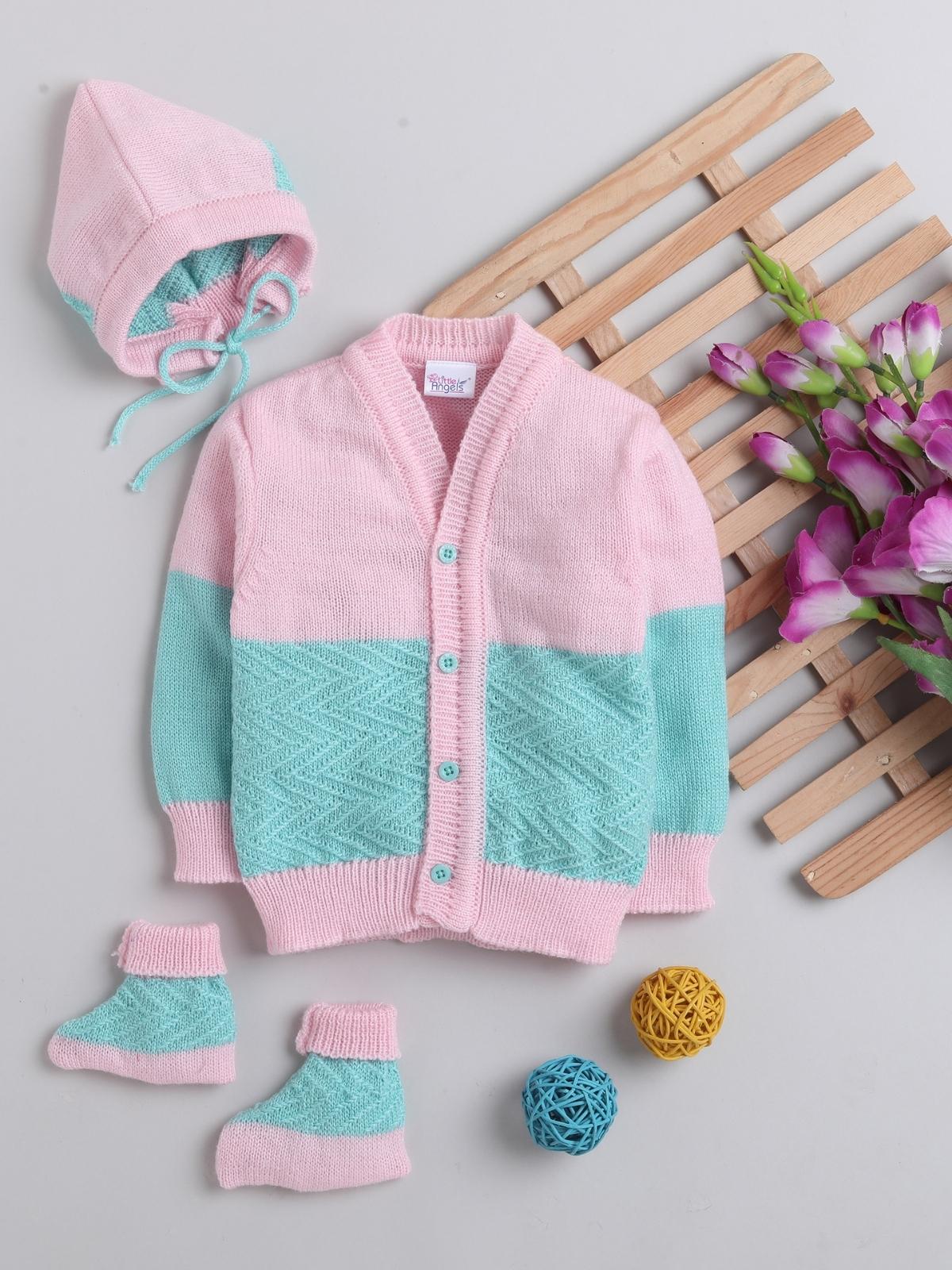 3pcs  Self Design Sweater Set for Baby