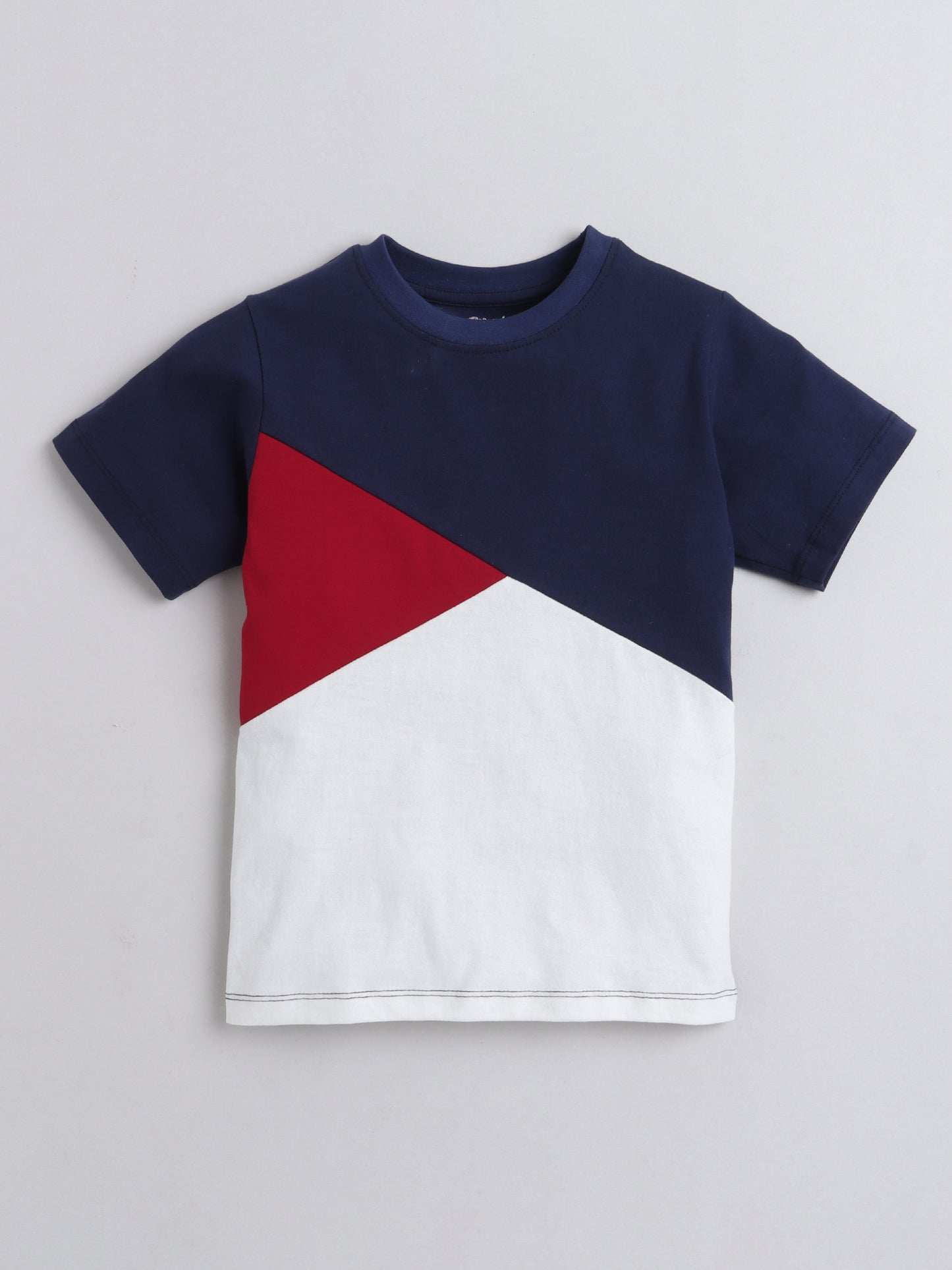 Colour block T-Shirt With Shorts For Boys