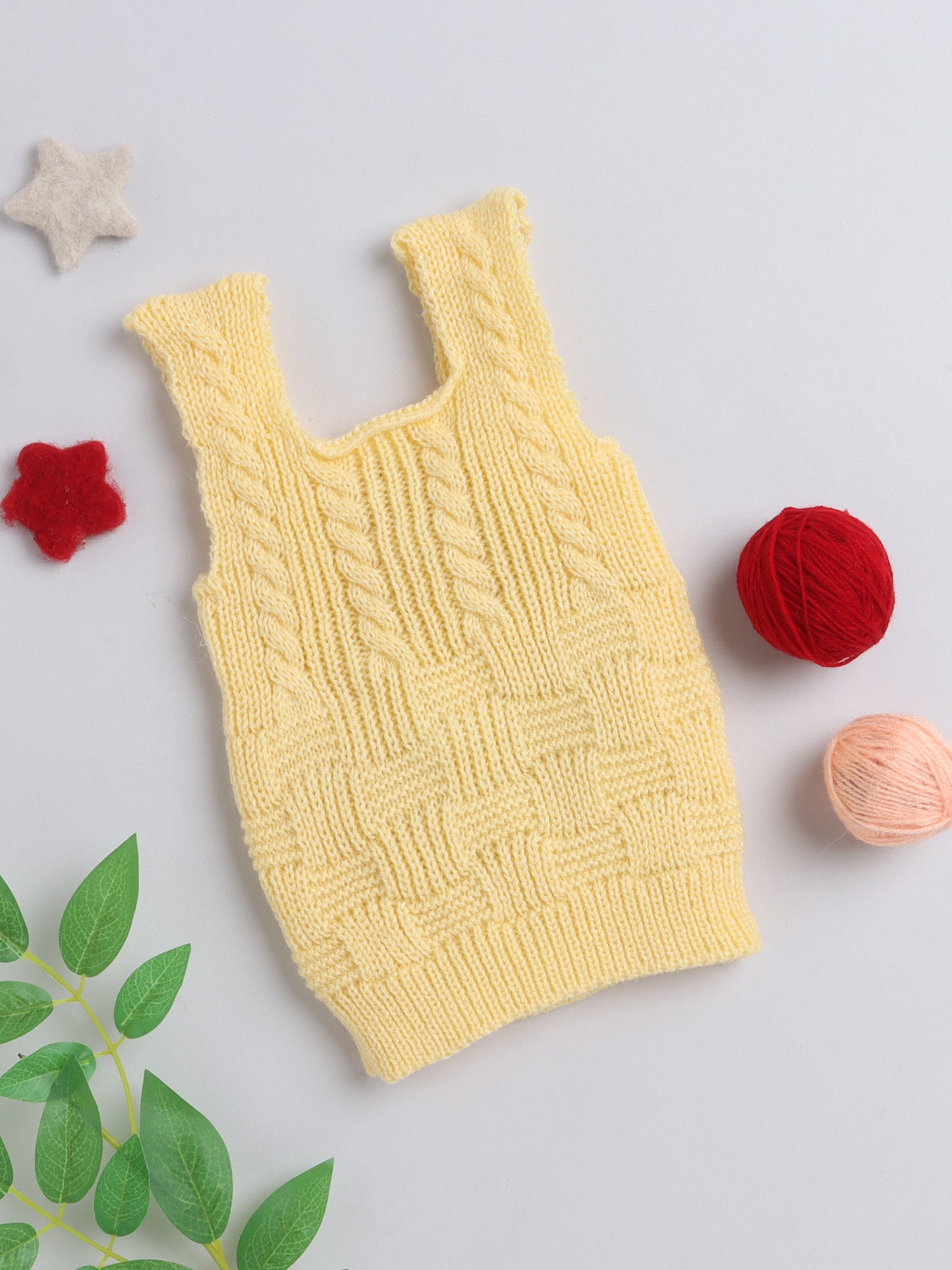 Yellow Sleeveless Vest For Baby Boy And Baby Girl