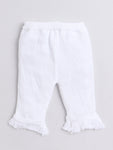 2 Pcs Sweater Full Sleeve White Color with matching pant for baby girl