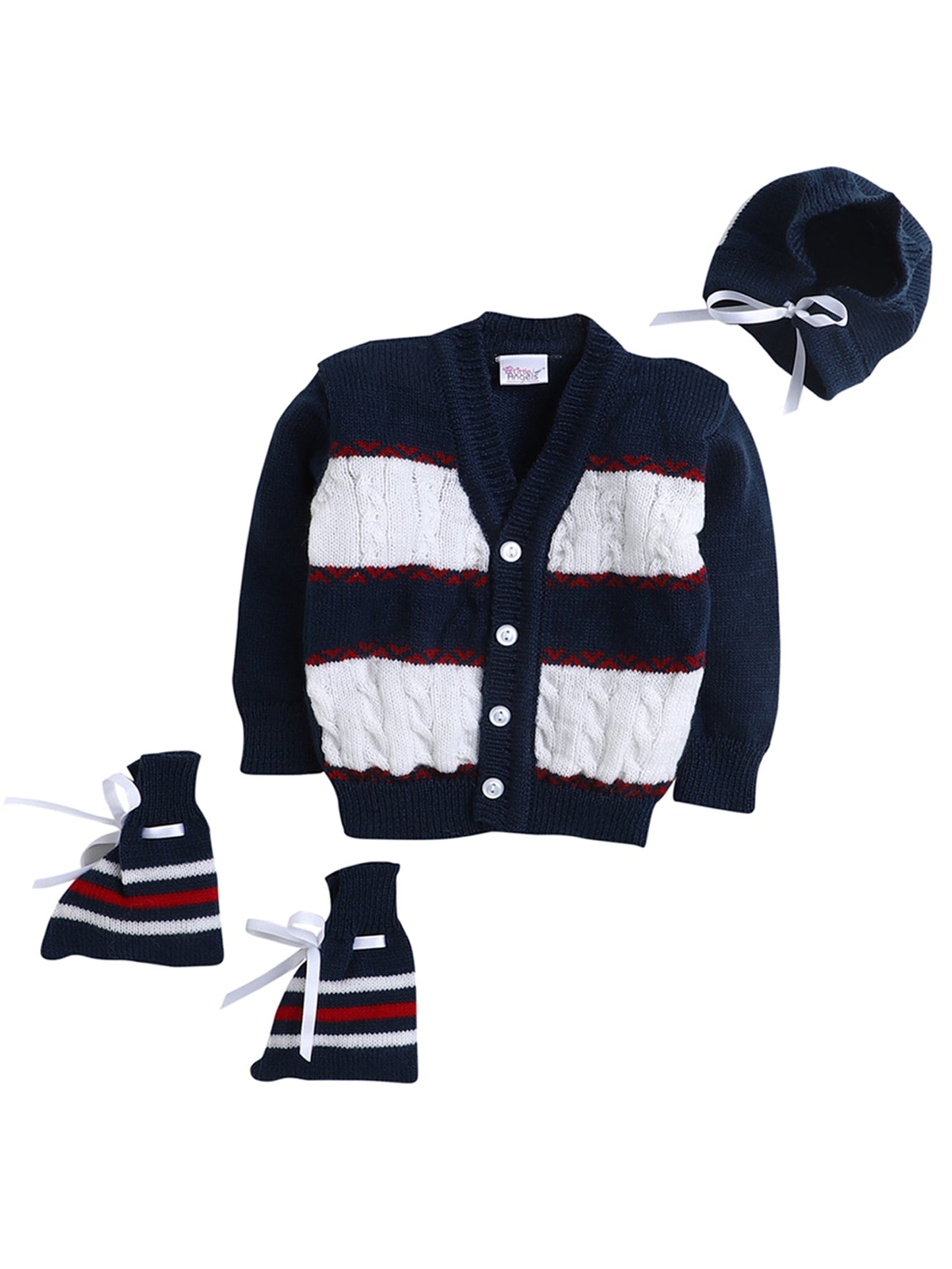 Colorblock Knitted Sweater Sets for Baby Boy and Baby Girl