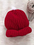 Soft and Comfortable Round Cap with Pom Pom for baby - Red color