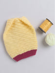 Elegant knitted Textured Round Cap with, Yellow Color