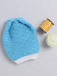 Elegant knitted Textured Round Cap with, Blue Color